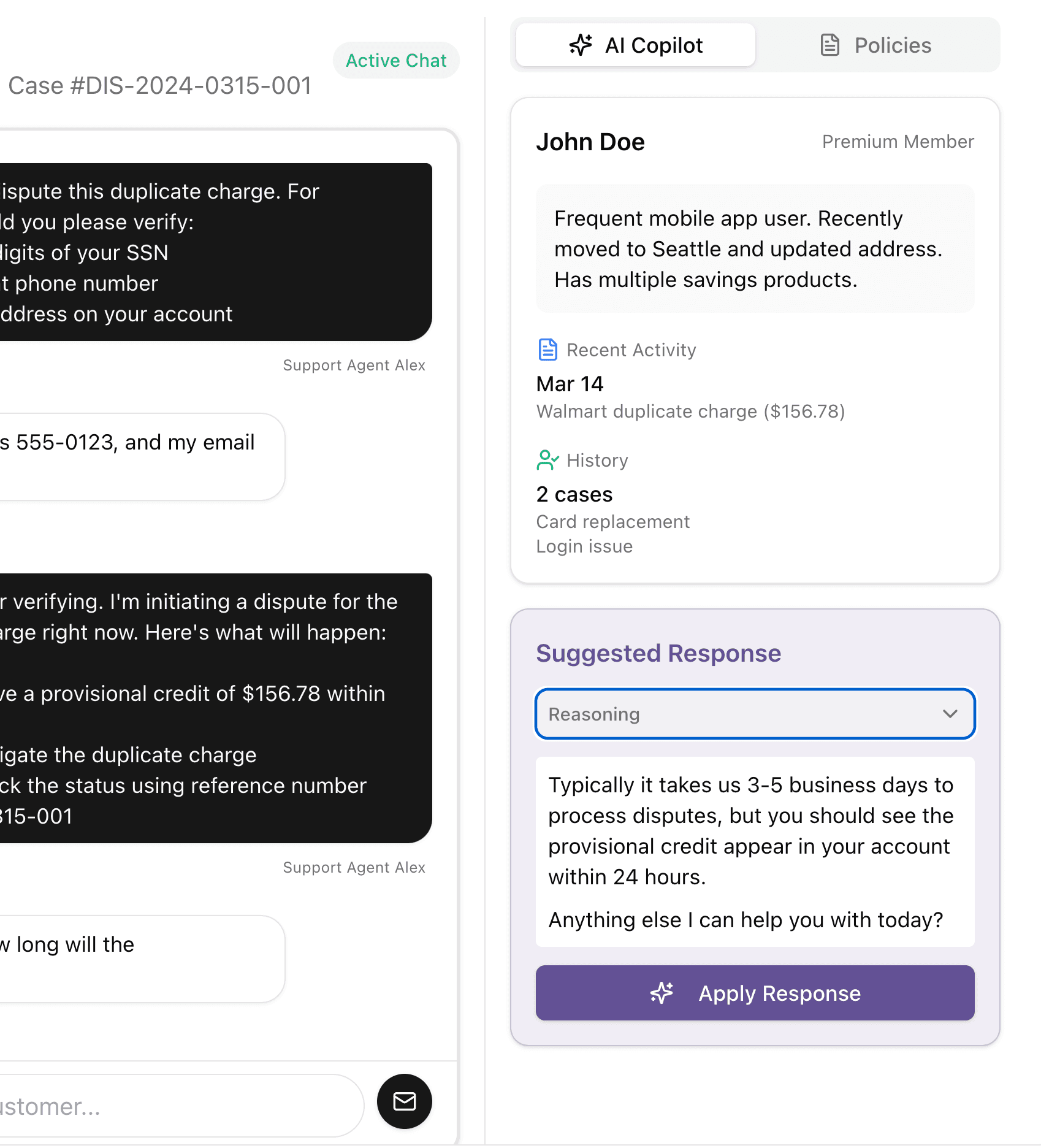 AI Copilot for Support Reps